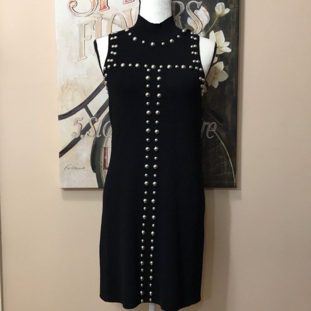 INC Mock Turtleneck Black Sleeveless Dress  with Silver Studs - XXL - Picture 11 of 13
